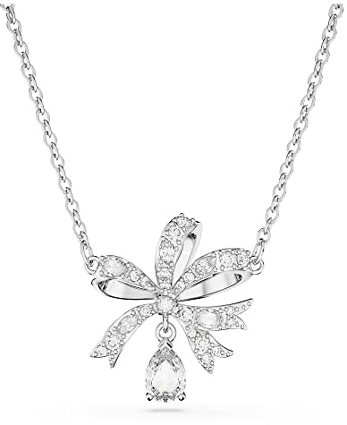 Swarovski, Hyperbola Petite Bow Necklace, Weiß, One Size