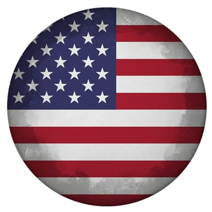 USA Flagge Magnet rund schöner runder Magnet rund mit Flaggenmotiv zum Aufhängen von Reisefotos oder als Souvenir Dekoration für den Kühlschrank
