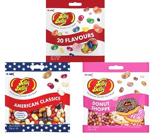 Jelly Belly Mix - 20 Flavours Mix mit den beliebtesten Sorten, American Classics, Donut Shoppe - Jelly Beans (3 x 70g)