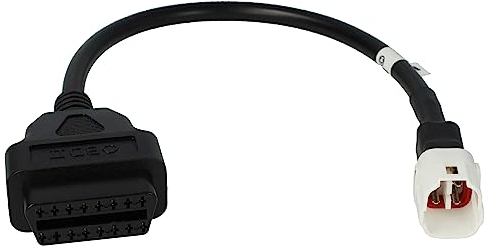 vhbw OBD2 Adapter OBD2 4Pin auf OBD2 16Pin kompatibel mit Yamaha N-Max, PCX, T-Max, Tracer (2017-2018), Tricity Motorrad, Roller - 30 cm