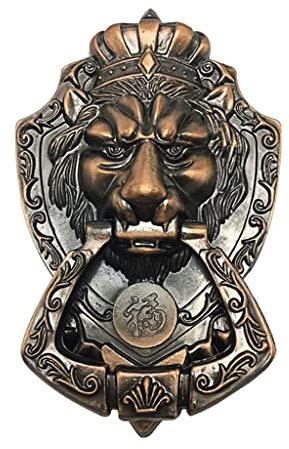Sudemota Cast Iron Door Bell Bronze Door Knocker Chinese-Style Decorative Door Handle Old-Fashioned Door Imitation Copper Handle