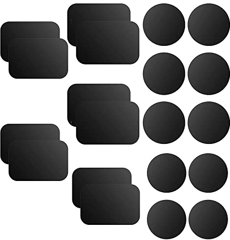 trabag 20 placas de metal autoadhesivas, soporte magnético para teléfono móvil, placa de metal para tableta, soporte magnético para coche