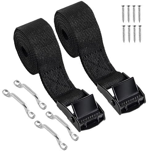 Battery Hold Down Straps 1 x 4ft for Boats,Battery Tie Down with Cam Buckle,Stainless Steel Bracket and SS Screws Used for Cooler,Battery Box,Fuel Tank,Luggage Belt,RV and More