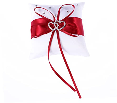 jojofuny Halter Für Brautringe Ringträgerkissen Weißer Ring Korb Für Ringträger Dekorbraut-ehering-trägerkissen Ehering Kissen Ringkissen Für Die Hochzeit Herzringkissen Schmuck Spitze