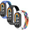 3 Stück Geflochtenes Solo Loop Armband für Xiaomi Smart Band 9 /Miband 8 Armband Damen Herren,Verstellbares Elastisch Uhrenarmband Nylon Sportarmband Ersatz Armband für Xiaomi Mi Band 9 8 Armband,S