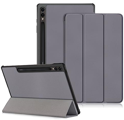 DINGGUAGUA Funda para Tablet Samsung Galaxy Tab S9 FE+ Plus,Galaxy Tab S9 + Plus 12.4 Pulgadas 2023 SM-X610/X616 X810/X816B/X818U,Ultra DelgadoTablet Estuche con Función de Soporte,Gris