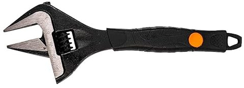 Najder Schraubenschlüssel verstellbar Rohrzange & Rollgabelschlüssel Einmaulschlüssel aus Chrom-Vanadium Stahl mit Gummigriff – Länge: 250 mm/10 (max. 50mm Maulweite)
