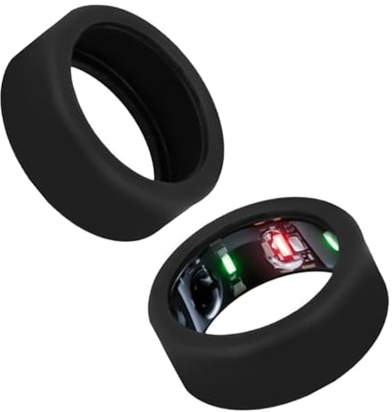 2 Stück Silikon Abdeckung Kompatibel mit Oura Ring Gen 3, Flexible Schwarze Silikonhülle für Oura Ring Schutz Schutzhülle für Fitnessstudio, Passend für M (11/12/13)