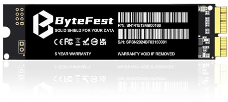 ByteFest SSD 256GB NVMe für Mac M.2 NVMe PCIe Gen3x4 Festplatte Interne Kompatibel mit Apple MacBook Air A1465 A1466 (2013-2015,2017), MacBook Pro Retina A1398 A1502 (2013-2015)...