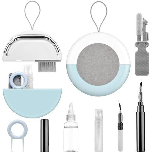 JOEJONI Kit de Limpieza de Teclado, Kit de Limpieza 12 en 1 para Teléfonos Móviles, Limpiador de Teclado con Cepillo y Soporte, para Portátiles, Auriculares, Teléfonos Móviles
