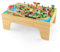 GOPLUS Spieltisch mit 84 Spielzeugteile, Kinder Eisenbahn Set mit Schublade & Umkehrbare Arbeitsfläche, Kinderaktivitätstisch zum Spielen, Bauen & Basteln für Kinder ab 3 Jahren