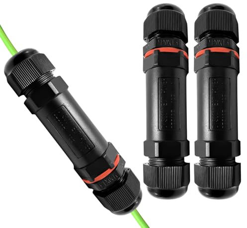 Xpieoyrm 3 Stück Kabelverbinder Wasserdicht, Wasserdicht IP68 Kabelmuffe, 3-polig Erdkabel Verbindungsmuffe Abzweigdose für 3-12 mm Kabeldurchmesser, für Garten, Outdoor, Dach, Boden