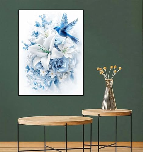 Peinture Numero Adulte Fleur Peinture Numero Oiseau Loisirs Créatifs Adultes DIY Numéro d'Art Artisanat kit Avec Pinceaux et Acryliques pour Noël Décoration Lntérieure Homme/Femme Cadeau 40x50cm l-917