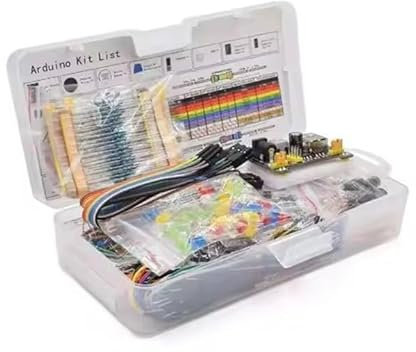 Electronics Starter Kit Compatible with Raspberry Pi Pico, Development Board with Breadboard, LEDs, Resistors, Capacitors and Programming Components