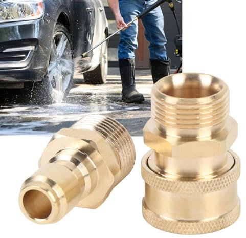 Tyenaza 4Pcs Pressure Washer Adapter Set, 3/8 Quick Connect Fittings, Male Pressure Washer Quick Disconnect Kit, Stainless Steel, 5000 PSI