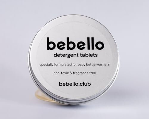 Bebello Babyflaschenreiniger Waschmitteltabletten für Bebello Flaschenwascher, Einmonatige Reinigungsseifenvorrat mit 60 Waschtabletten