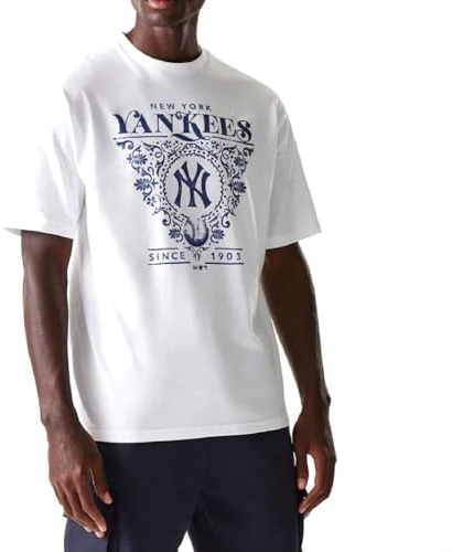 New Era MLB New York Yankees Floral Graphic Oversized T-Shirt Weiß Weiss, XL Herren