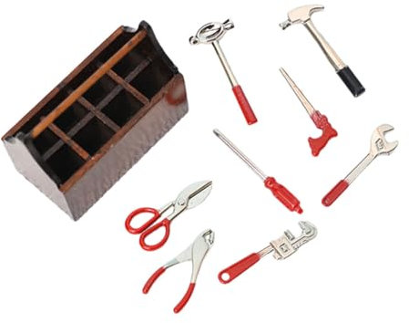 ERINGOGO 1 Satz Werkzeugkasten Teiliges Deko für Puppenhäuser für DIY Projekte und Kreative Bastelarbeiten Geschenkidee zu Weihnachten und Geburtstagen