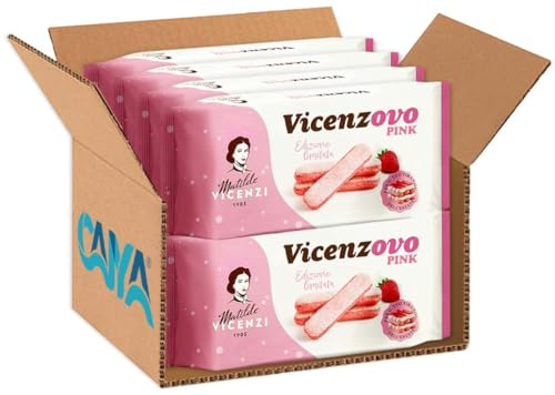 Savoiardi Pink Vicenzovo alla Fragola, Edizione Limitata per vicenzi, 200g (2025) [BOX con 8 Confezioni]