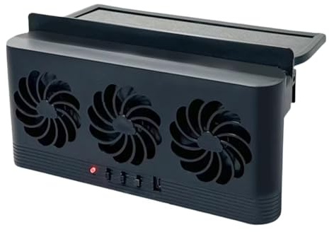 Fangxuee Ventilador Solar para Radiador de Coche con 3 Salidas de Aire, Ventilador de Ventilación para Ventana de Coche con Alimentación USB.