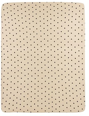 Meyco Spannbettlaken Laufgitter 75x95cm Jersey Spannlaken Sweet Heart Sand | 100 % Baumwolle - Oeko Tex zertifiziert - Spannbetttuch - Rundum-Gummizug - atmungsaktiv & hautfreundlich