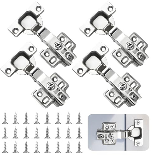 Schrankscharniere Küchen Scharniere Küchenschrankscharniere Schlafzimmer Türscharniere Full Overlay Mute Hydraulische Soft Close Scharniere für Badezimmer (4, Full Overlay (Vollauflage))