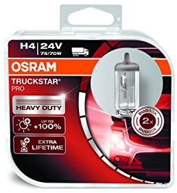Osram TRUCKSTAR PRO H4, Frontscheinwerfer, 64196TSP-HCB, 24V, Duobox