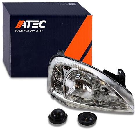 ATEC Germany 1x Hauptscheinwerfer vorne links H7 Frontscheinwerfer ohne Stellmotor für Typ Valeo, Kompatibel mit OPEL COMBO Kasten/, COMBO Tour, CORSA C (X01), CORSA C Kasten/Schrägheck (X01)