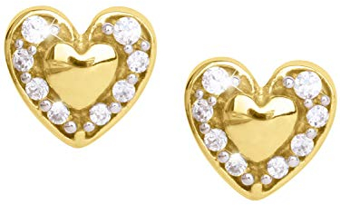 My Gold Herz Ohrstecker Stecker Ohrringe Echtes Gelbgold 333 Gold (8 Karat) Zirkonia 5mm x 5mm Mini Herzform Patty V0012506