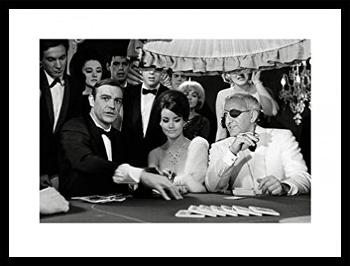 1art1 James Bond 007 Poster Kunstdruck Bild und MDF-Rahmen Schwarz - Feuerball Casino (80 x 60cm)