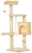 PawHut Árbol para Gatos Rascador Grande con Plataformas Casetas Bolas de Juego 114cm Cubierto de Felpa Beige