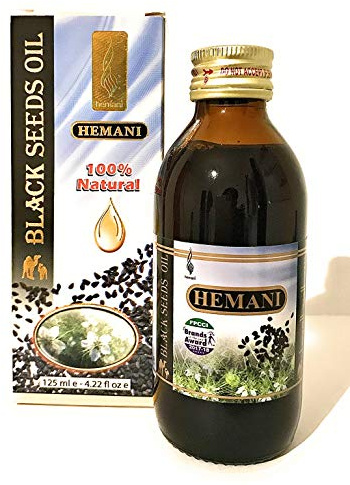 Hemani 100% original Aceite de Semilla Negro puro y natural, nutre el cuero cabelludo, el cabello, el cuerpo y la piel. 125 ml (125 ml)
