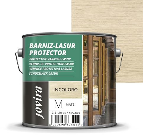 JOVIRA PINTURAS. Lasur Protector Mate. Protege, decora y embellece todo tipo de madera (2,3 Litros, Incoloro) G-1