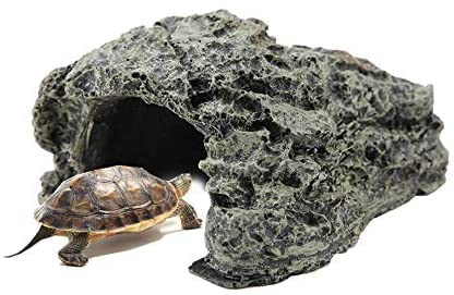 Reptile Hiding Habitat, Reptile Resin Cave Kleine Echsen Turtle Basking Platform Hiding Habitat Shelter für Echsen Turtles Amphibians Fish(Klein)