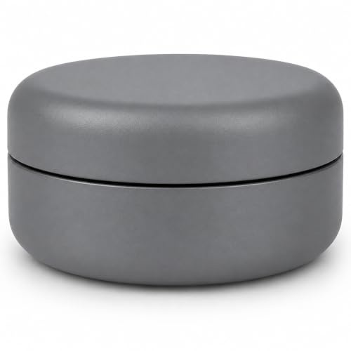 JCASE Stabile Stash Metall Dose I Luftdicht I Wasserdicht I ø55x23mm I UV Licht geschützte Box für Pillen, Kräuter und Gewürze (Grey)