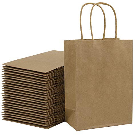 Loveinside 15X8X21 cm Papiertüten Kleine Kraft Brown Geschenktüten Bulk Mit Griffen Für Geburtstag Hochzeitsfeier Gefälligkeiten 25 Stück/Set