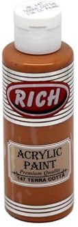 Rich Master Acrylfarbe 120 cc – Terrakotta | Hochwertige Wasserbasierte Acrylfarbe, Hohe Deckkraft, Halbmatte Oberfläche