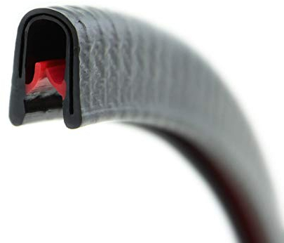 SMI-Kantenschutzprofil KS-G1-2S für 1-2mm PVC mit Stahleinlage Schwarz selbstklemmend ohne Kleber - Kantenschutz, Kederprofil, Kantenprofil, Kantenschutzleiste für Autotüren, Bleche (3 m)