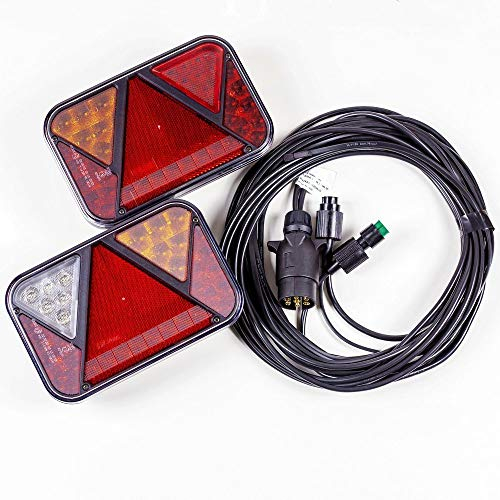 Anhänger Beleuchtung Satz: Rückleuchten Anhänger LED Rückleuchten Anhänger Fristom FT-270 mit 4,5m 7-poligem Kabelbaum Mantes für optimale Sichtbarkeit und Sicherheit