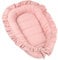PIMKO Babynest mit rüschen Babynestchen für Baby Kuschelnest Babykokon für Säuglinge und Neugeborene 100% Baumwolle Nestchen für Zuhause 55 x 90 cm (Rosa)
