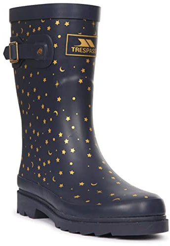 Trespass Womens Wellie Boots Celeste - Printed, Mid-Height, Decorative Buckle, Removable Insole, Durable Grip Sole, Textile Lining, Rubber Outsole, Rubber Upper, EVA Insole