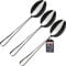 Cucchiaio Kadax realizzato in acciaio inossidabile, set da 3 -serie, cucchiaio di zuppa, carpentiere, alimentatore, cucchiaio ovale, cucchiaio, (L: 19,5 cm, argento)