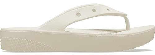 Crocs Femme Classic Platform Flip W Tongs, Bone, 36/37 EU