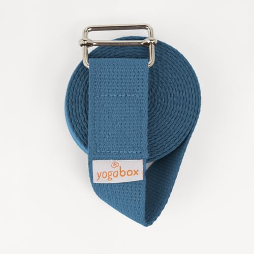 Yogabox Yogagurt Asana Belt Basic aus 100% Baumwolle, Schiebeschnalle aus Metall, Anfänger & Fortgeschrittene