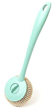 Scrub Brush with Long Handle Kitchen Scrub Brush Sink Bathroom Brushes for Pot Pan Cast Iron Skillet Dishes Cleaning(Green)