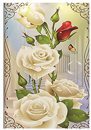DOUKOYEE 5D DIY Diamond Painting Kinder Erwachsene Blumen Rose Bilder Malerei Bunt Muster Stickerei Kits 5D Diamantmalerei Home Wanddekoration Wohnzimmer Schlafzimmer Eingang Dekoration (B)