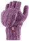 HEAT HOLDERS - Damen Thermo Fingerlose Handschuhe mit Fäustlinge Kappe | Winter Handschuhe mit Plüsch Fleecefutter (Einheitsgröße, Rosa)