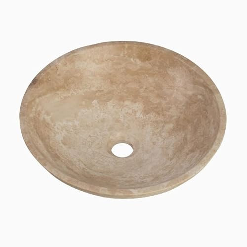Chrocks Lavabo de salle de bain en travertin Beige