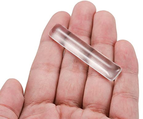 10 Pcs Clear Rectangle Shaped Flat Back Glass Dome Cabochons Tiles for Photo Pendant Craft Jewelry Necklace Making, 10x50mm