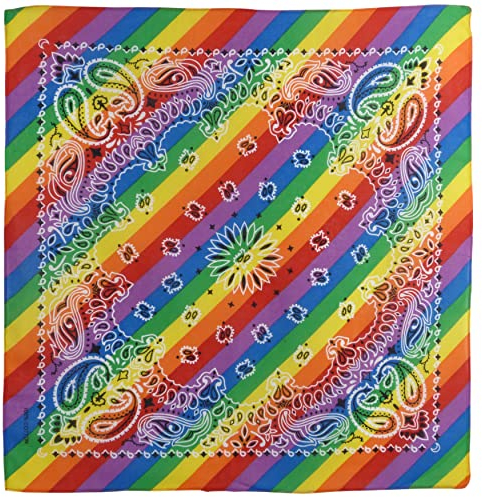 Pickled Moon Unisex Regenbogen Paisley Bandana Baumwolle LGBT Pride, Mehrfarbig, Einheitsgröße, Mehrere Farben, Einheitsgröße